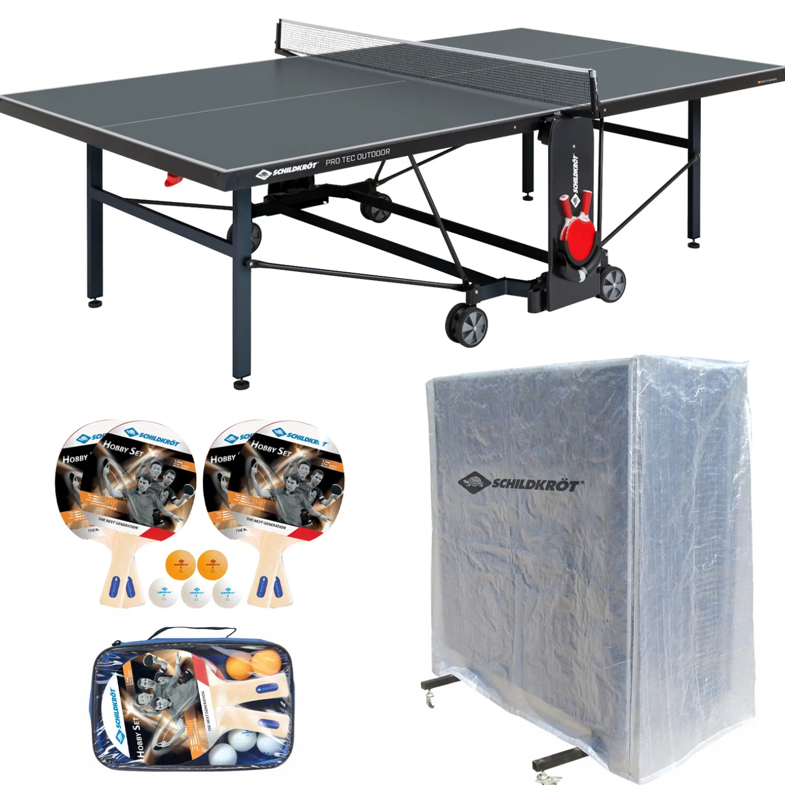 Schildkröt Outdoor Tischtennisplatte ProTec inkl. Zubehör-Set