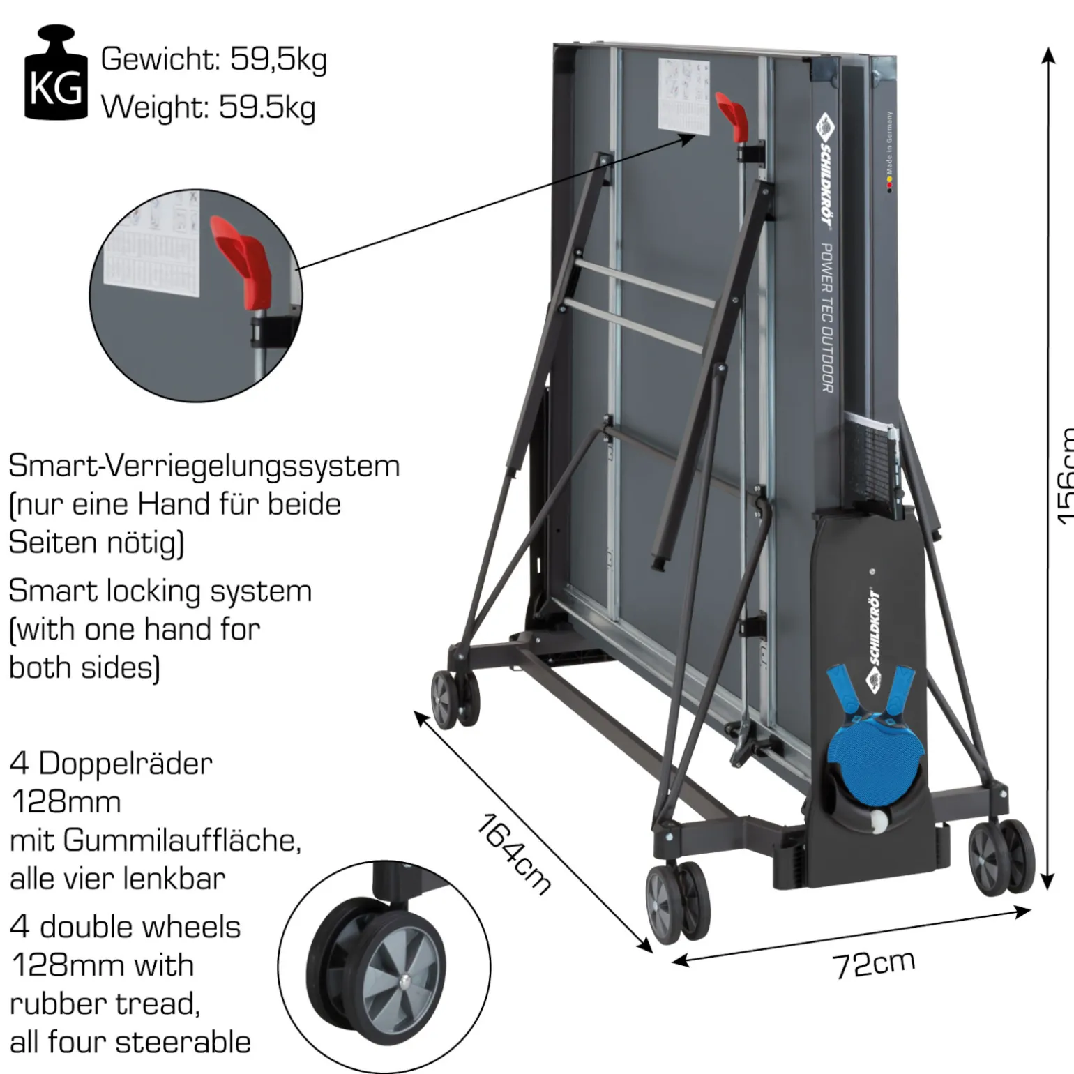 Schildkröt Outdoor Tischtennisplatte PowerTec inkl. Zubehör-Set